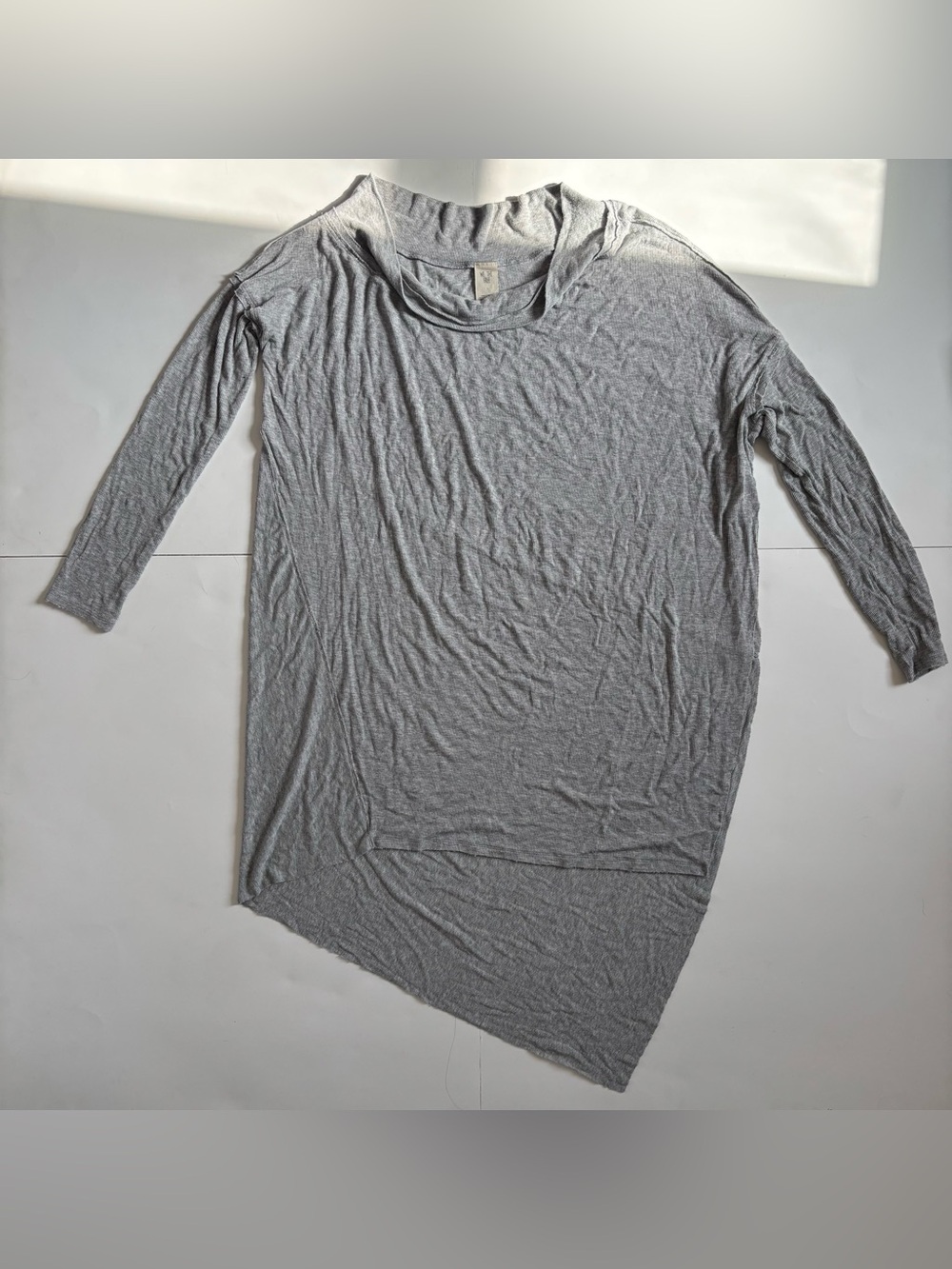 We The Free Heather Gray Ribbed Long Sleeve Top
